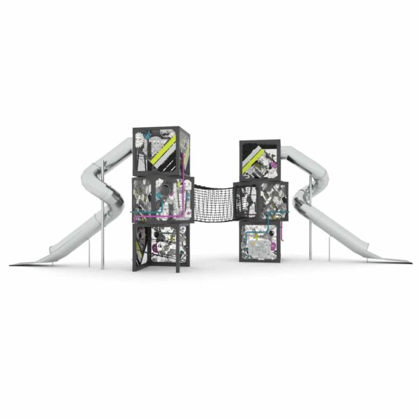 Drievoudige toren met speelcubussen (QB2507) - Afbeelding 2