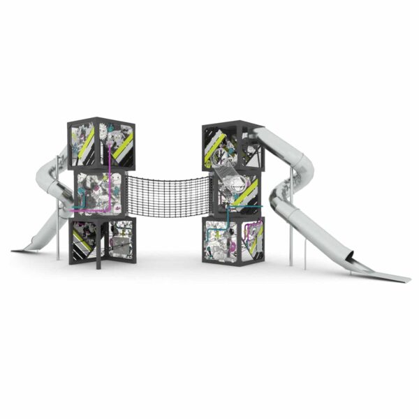 Drievoudige toren met speelcubussen (QB2507) - Afbeelding 3