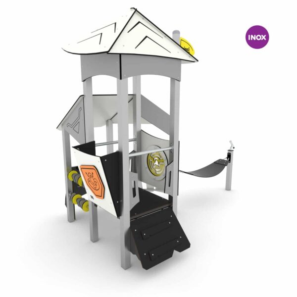 Space toren met speelhuis en hangmat (SC3401 RVS) - Afbeelding 2