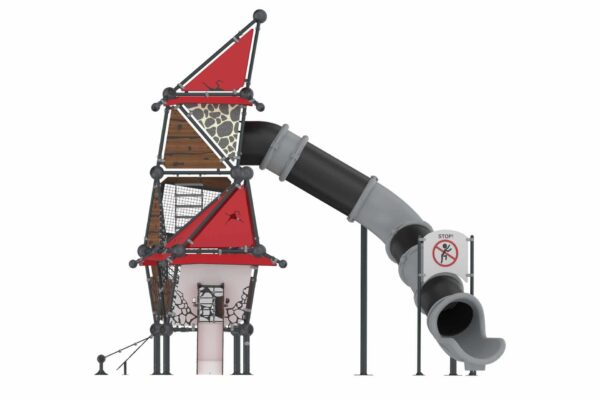 Dubbele glijcombi met buisglijbaan  (WH1005) - Afbeelding 4