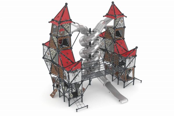 Glijtoren XXL met dubbele buisglijbaan  (WH1010)