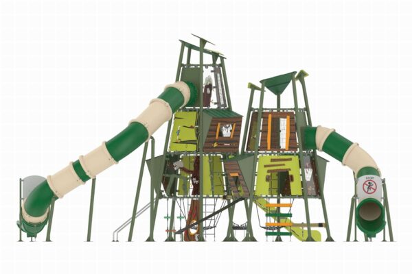 Dubbele glijtoren XL met buisglijbaan  (AB0106) - Afbeelding 2