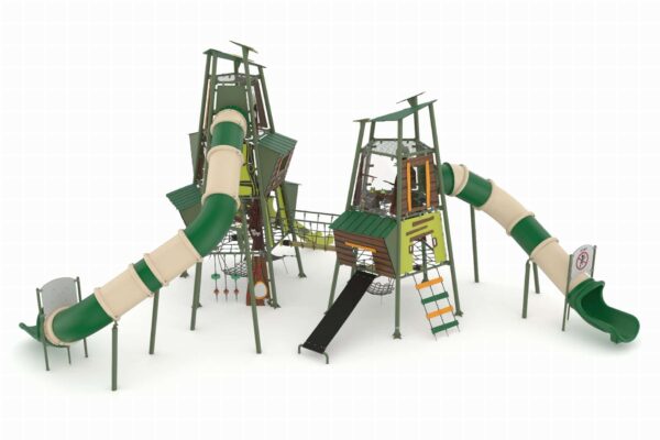 Dubbele glijtoren XL met buisglijbaan  (AB0106) - Afbeelding 4