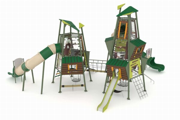 Dubbele glijtoren XL met buisglijbaan  (AB0106) - Afbeelding 3