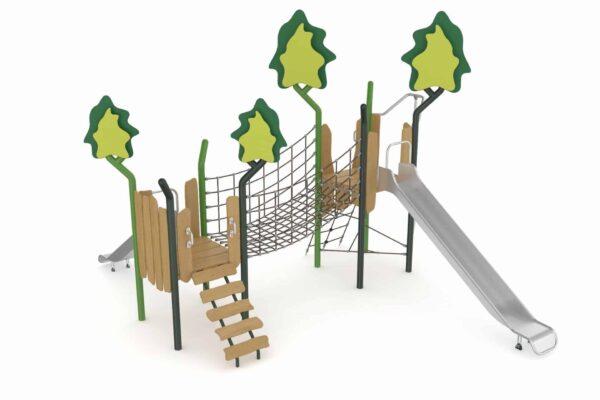 Glijcombi met brug | RVS glijbaan  (ES0205)